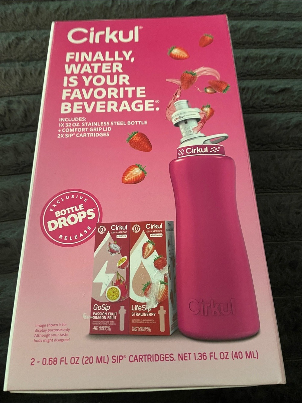 Cirkul 32oz Stainless Steel Water Bottle Pink NWT